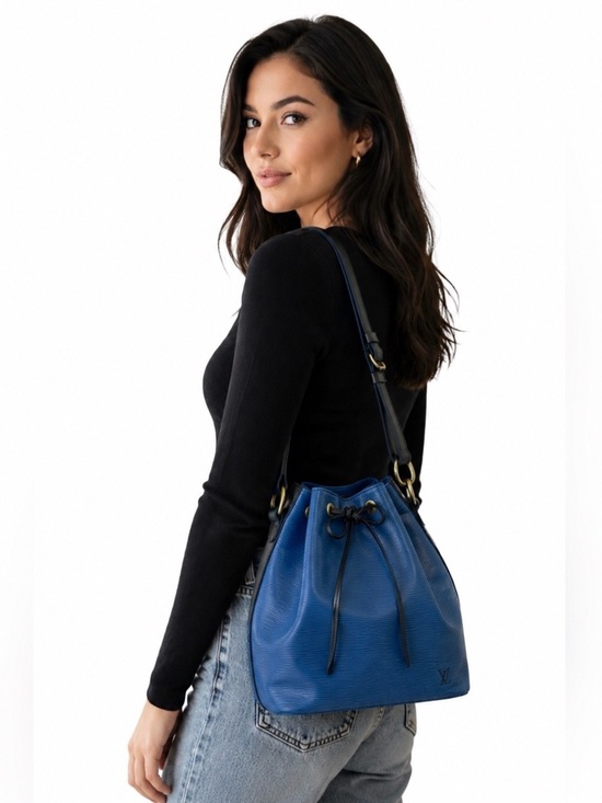 Louis Vuitton Handbags - Louis Vuitton Blue Epi Noe Leather Crossbody with Black Trim